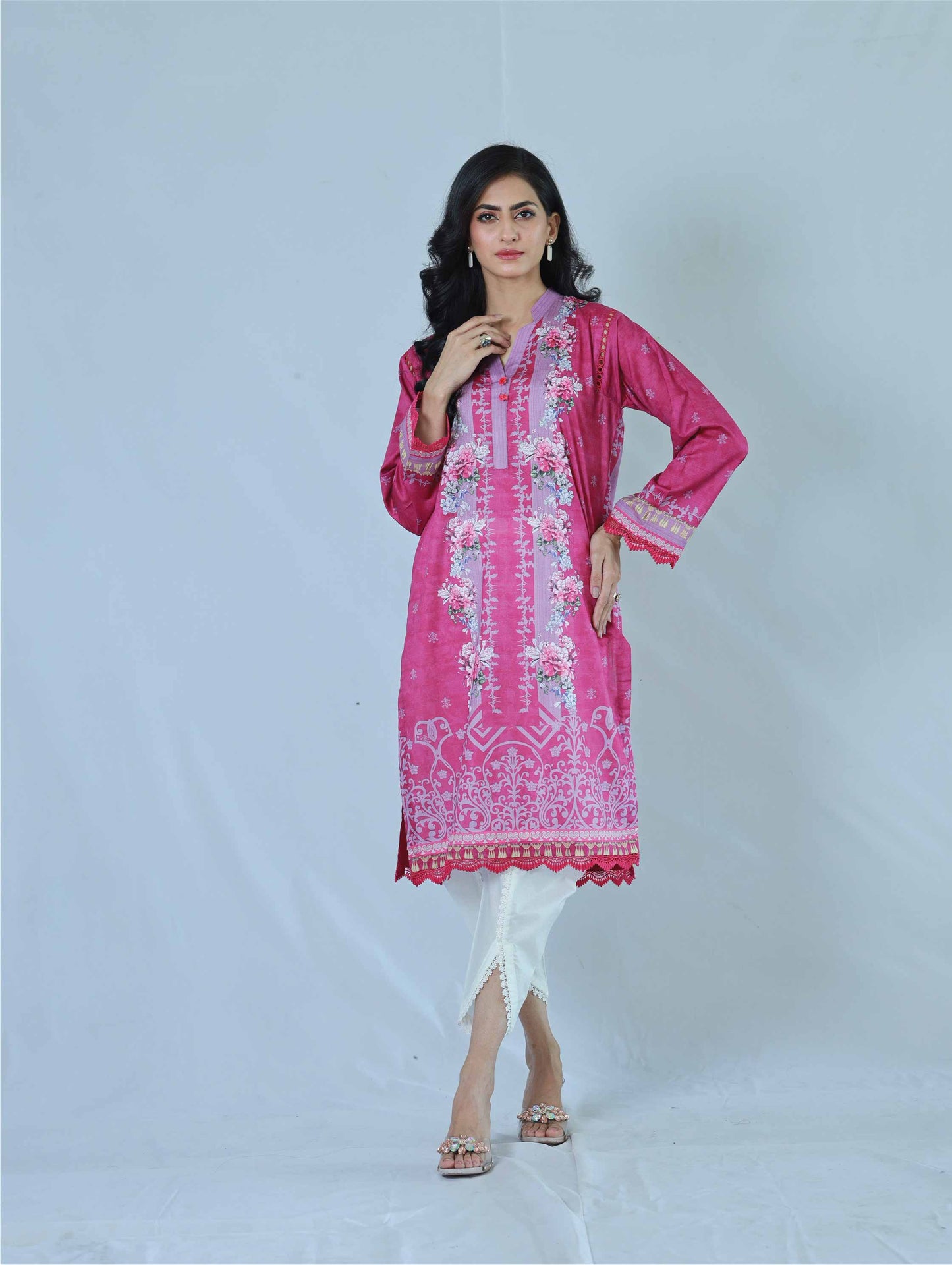 Purple Blossom Printed Shirt