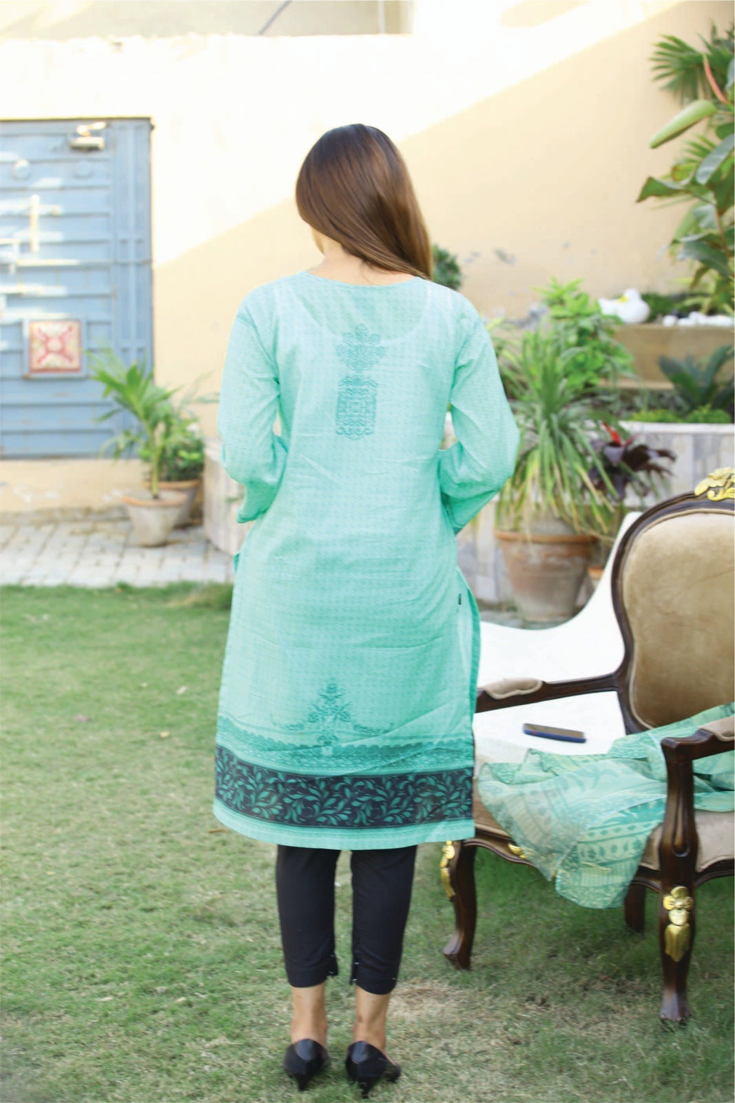 Light Green Printed 2 pcs