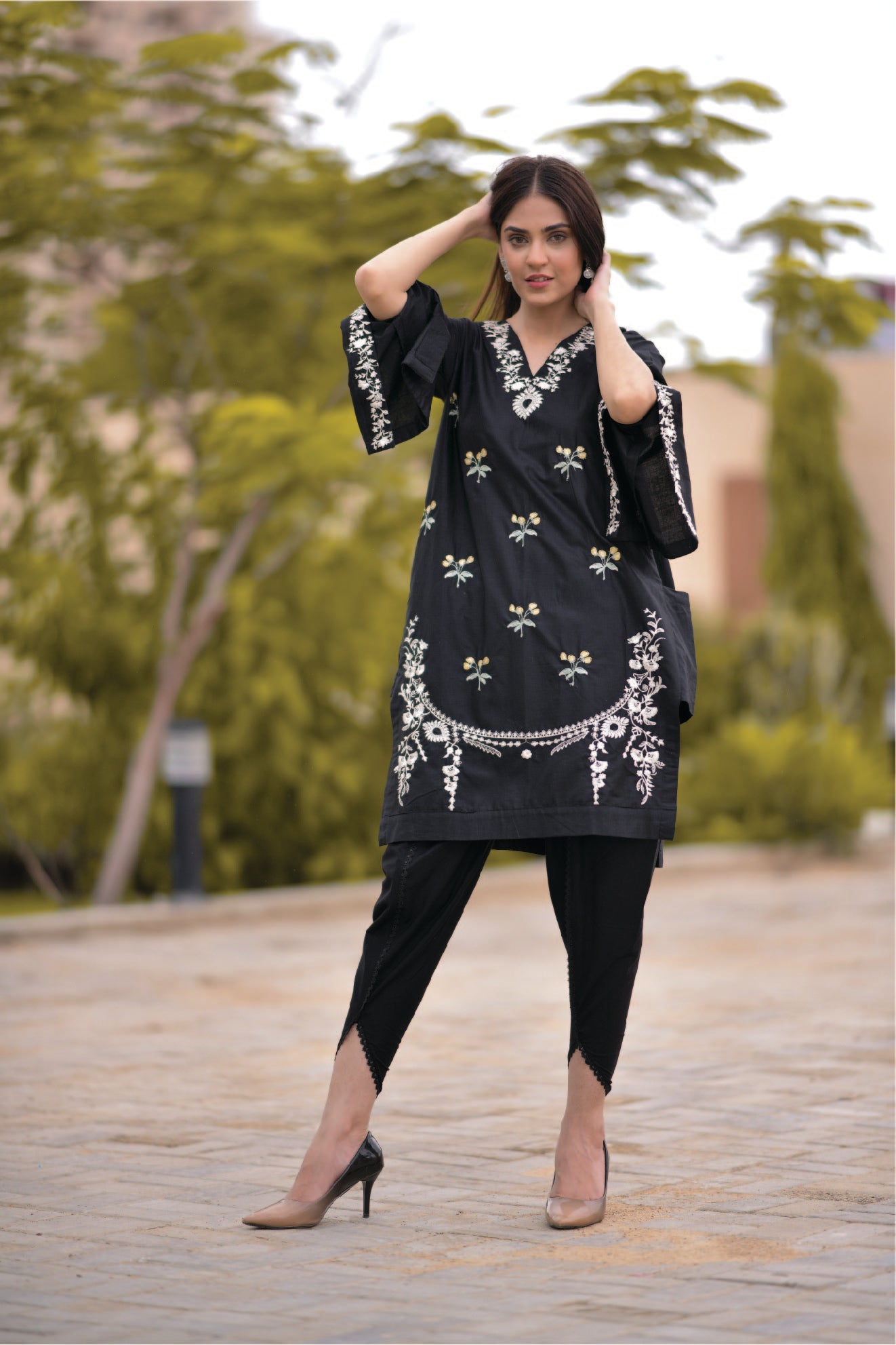 Black Embroidered Shirt