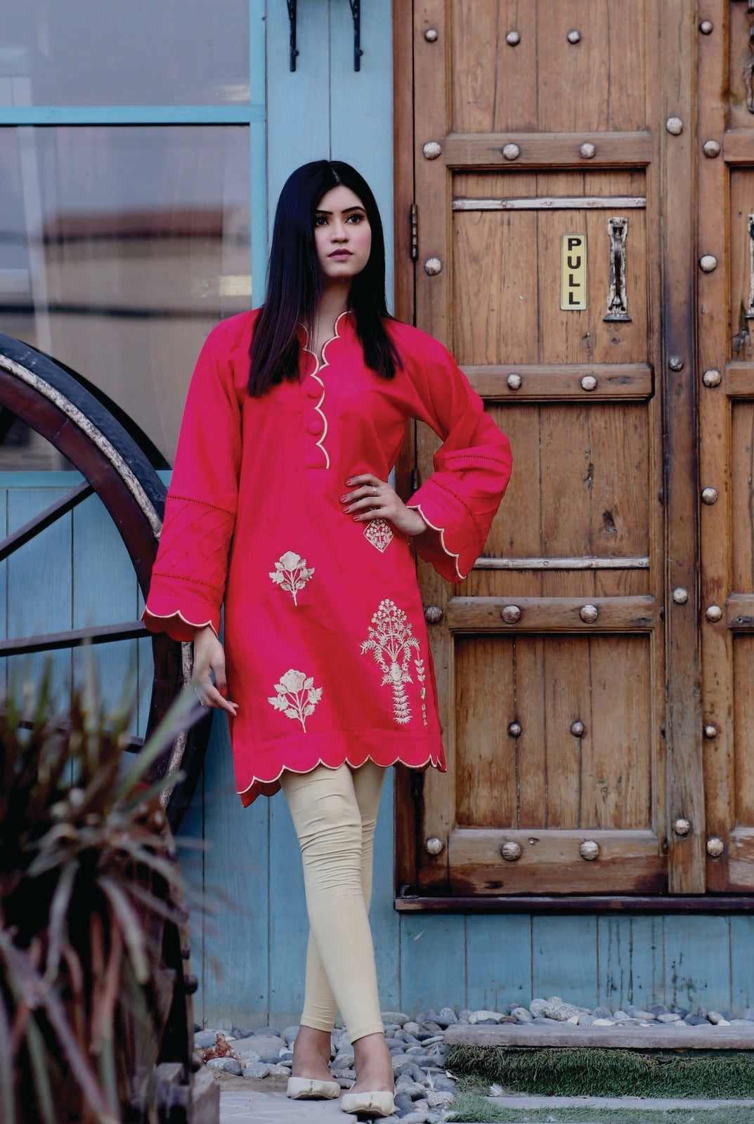 Embroidered Khaddar Kurti