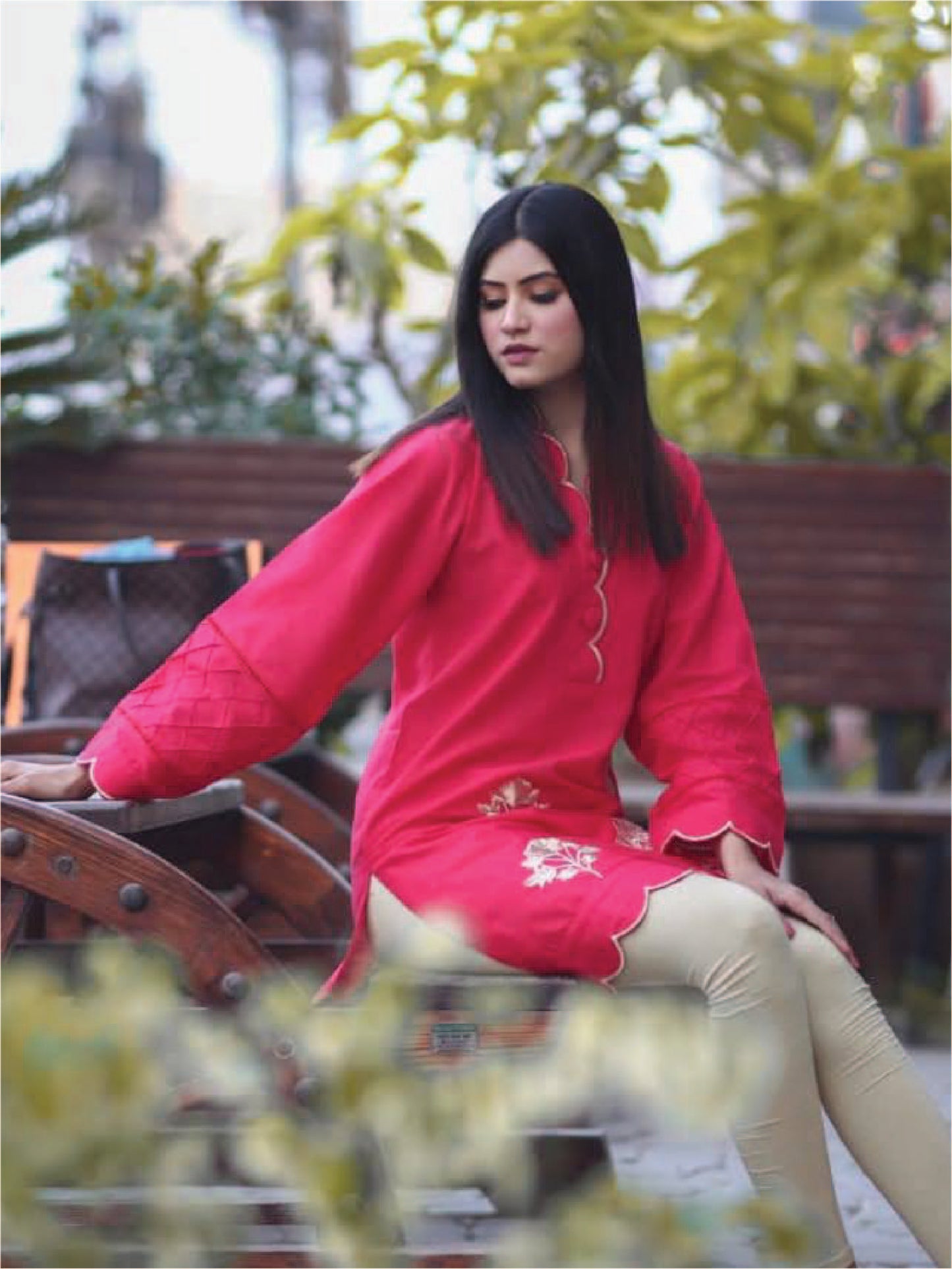 Embroidered Khaddar Kurti