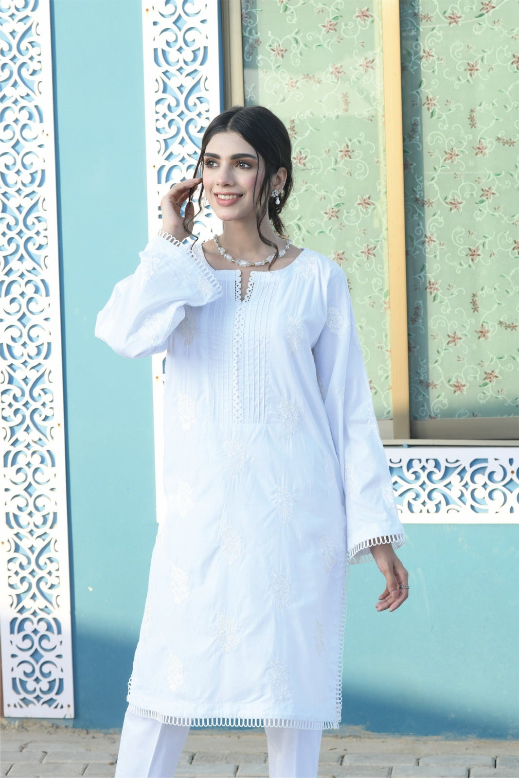 Pure White Embroidered Shirt