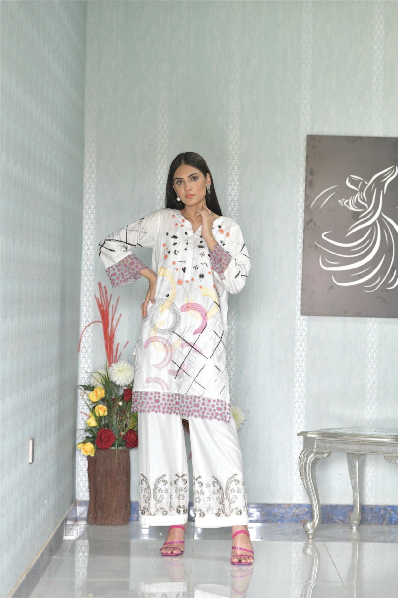 White Embroidered Shirt