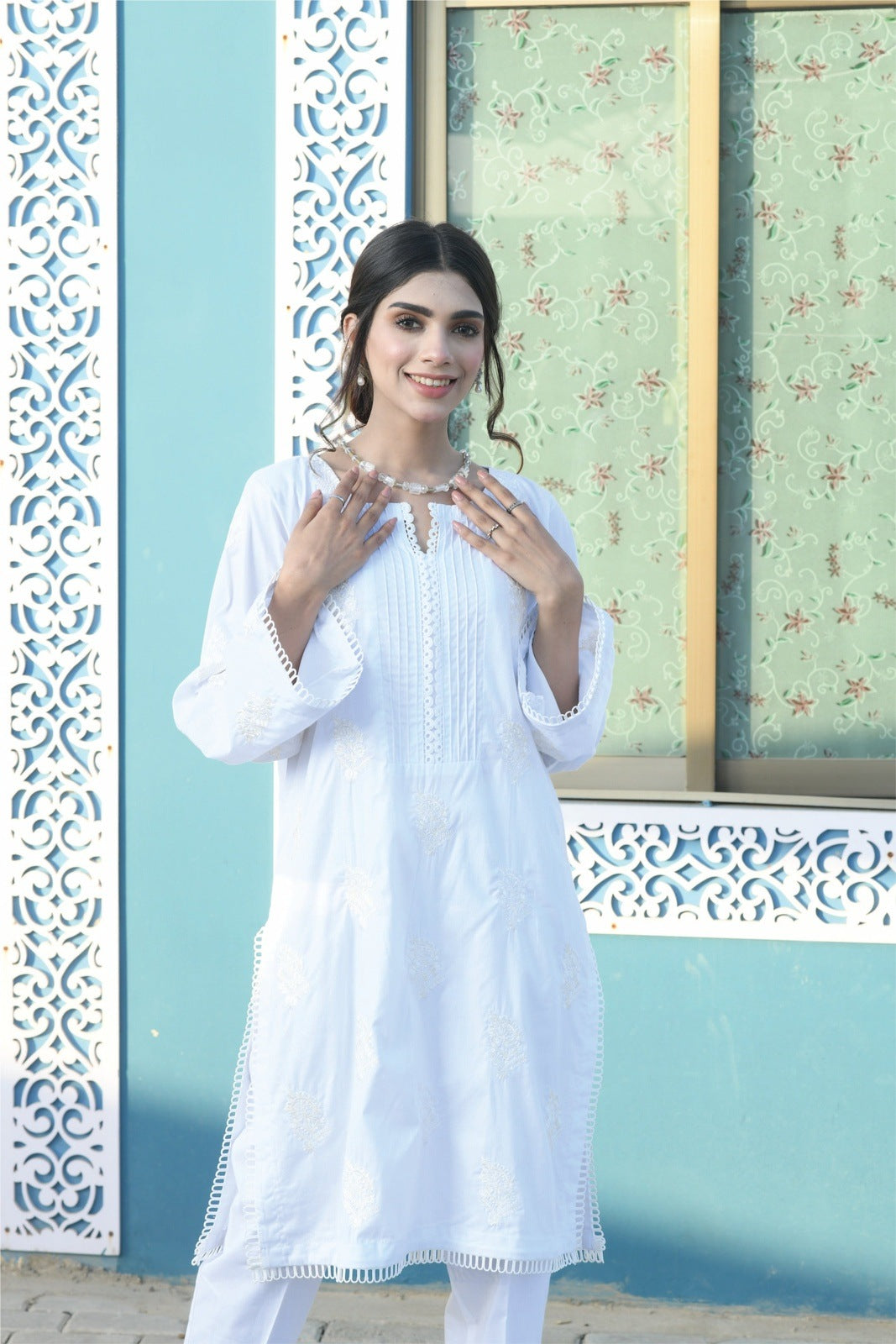 Pure White Embroidered Shirt