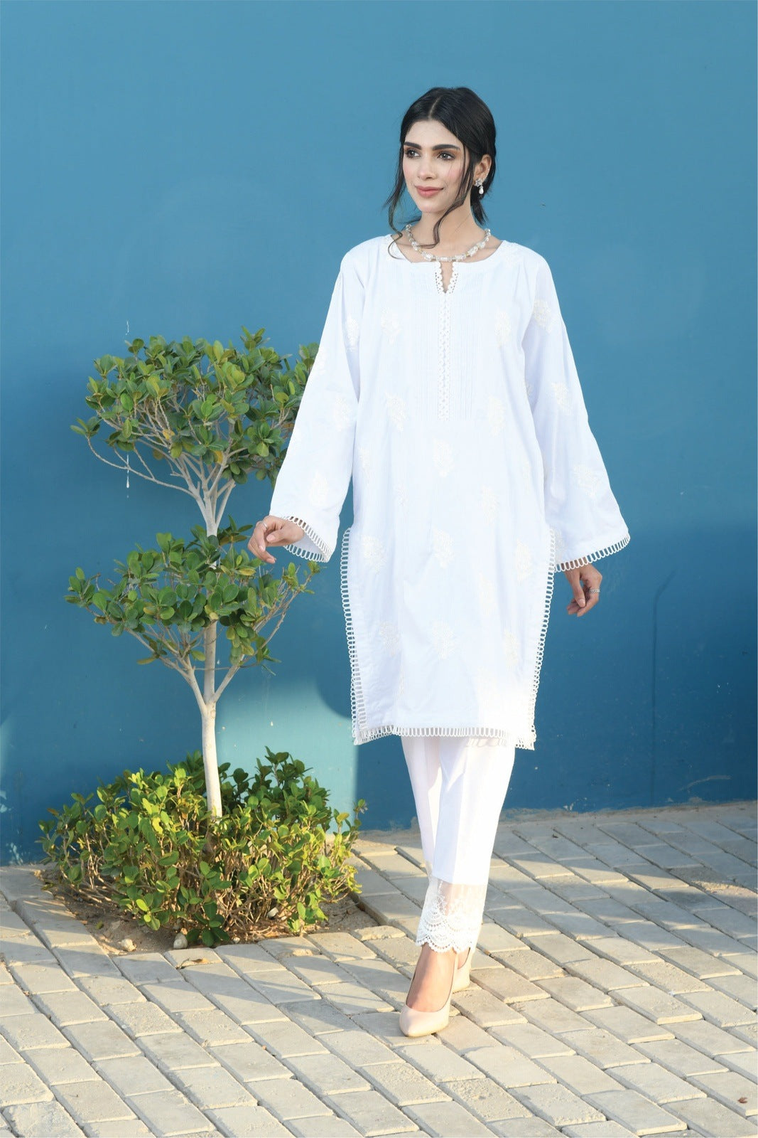 Pure White Embroidered Shirt