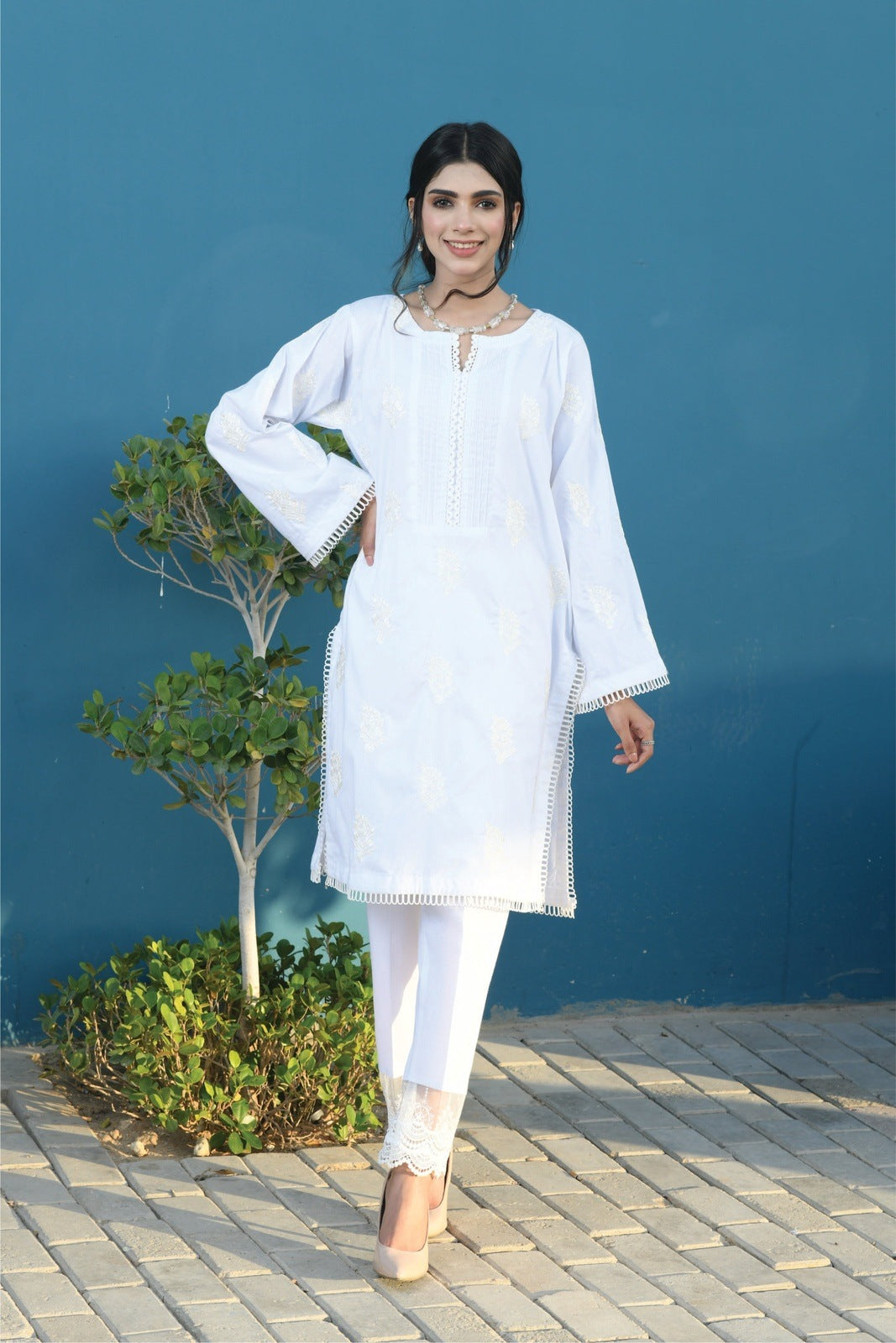 Pure White Embroidered Shirt