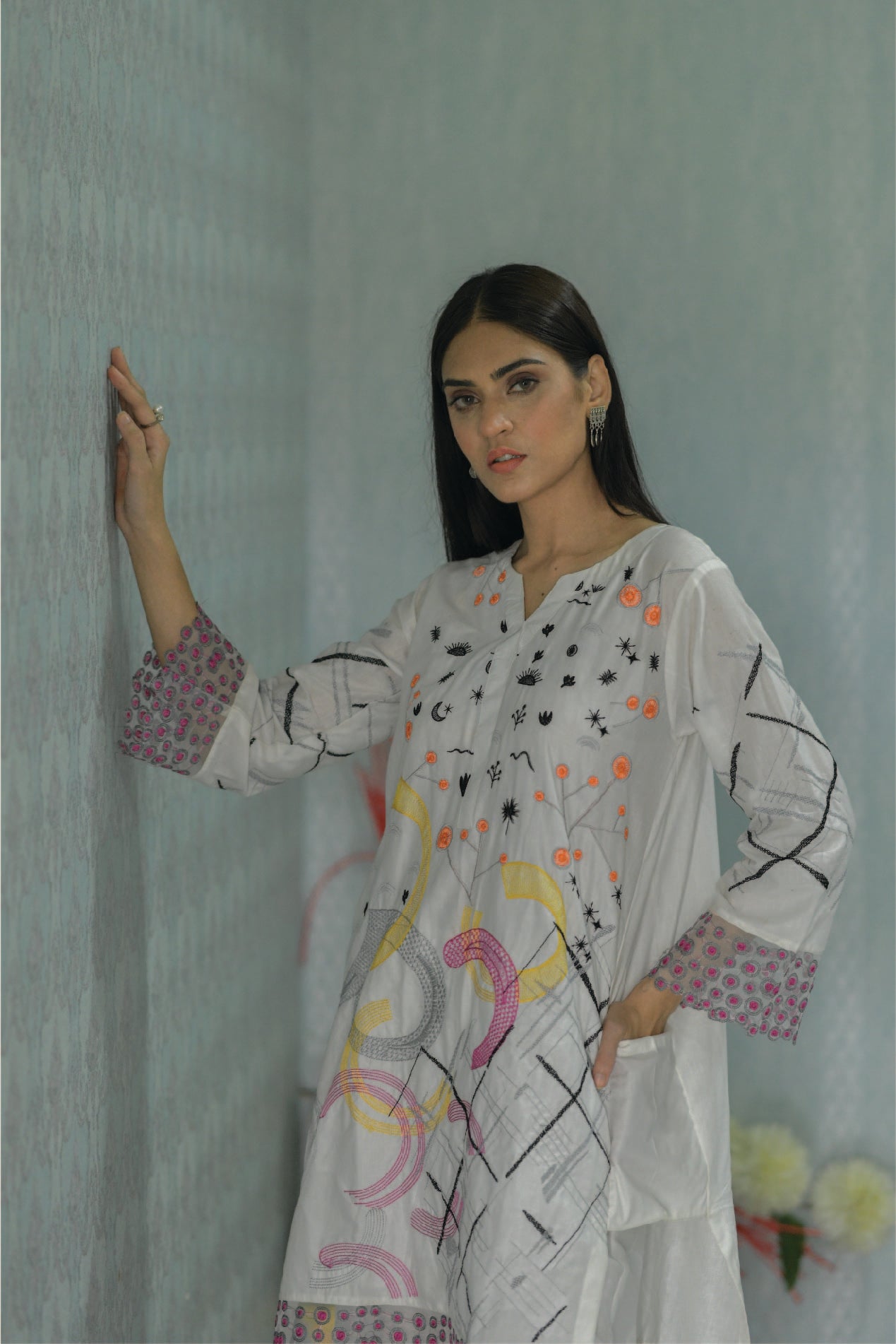 White Embroidered Shirt