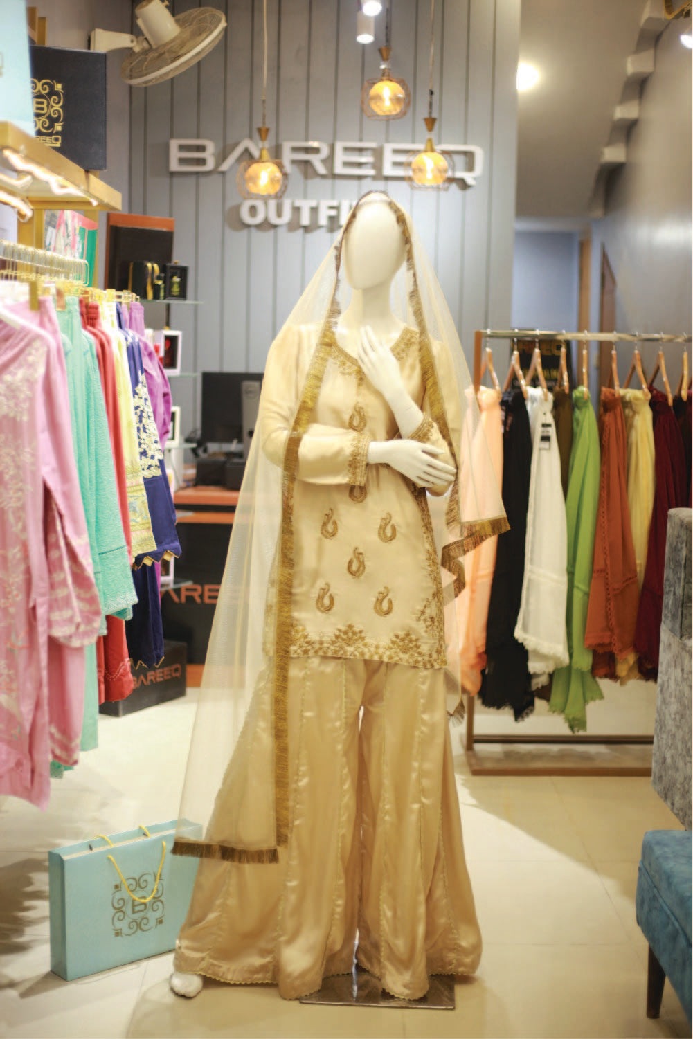 Gold Poise Embroidered Silk Dress 3-Piece
