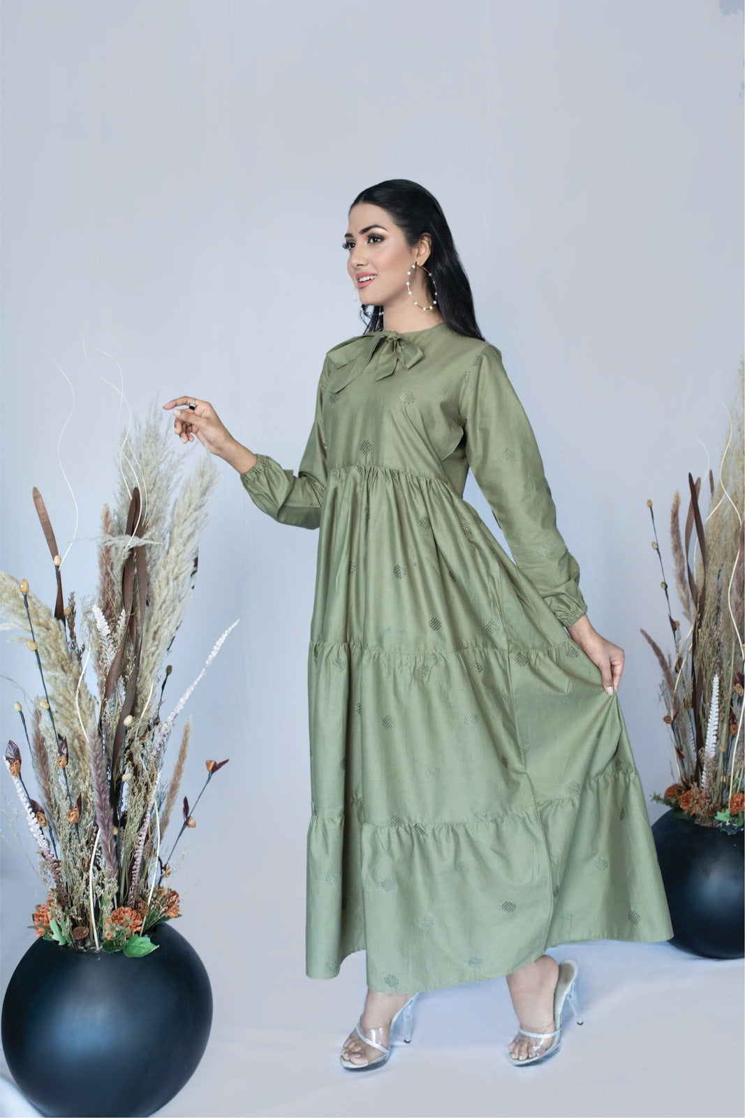 Olivia Embroidered Dress In Cotton