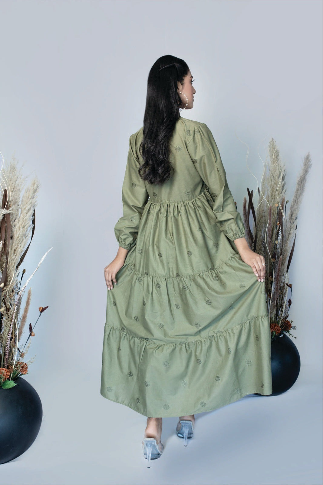 Olivia Embroidered Dress In Cotton