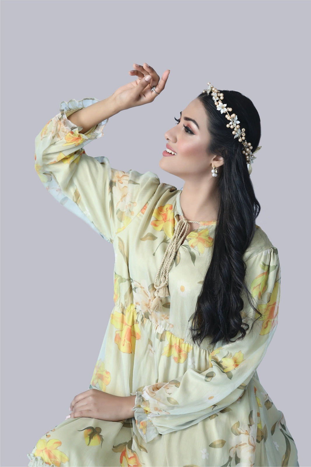 Amidst Hue Floral printed frock