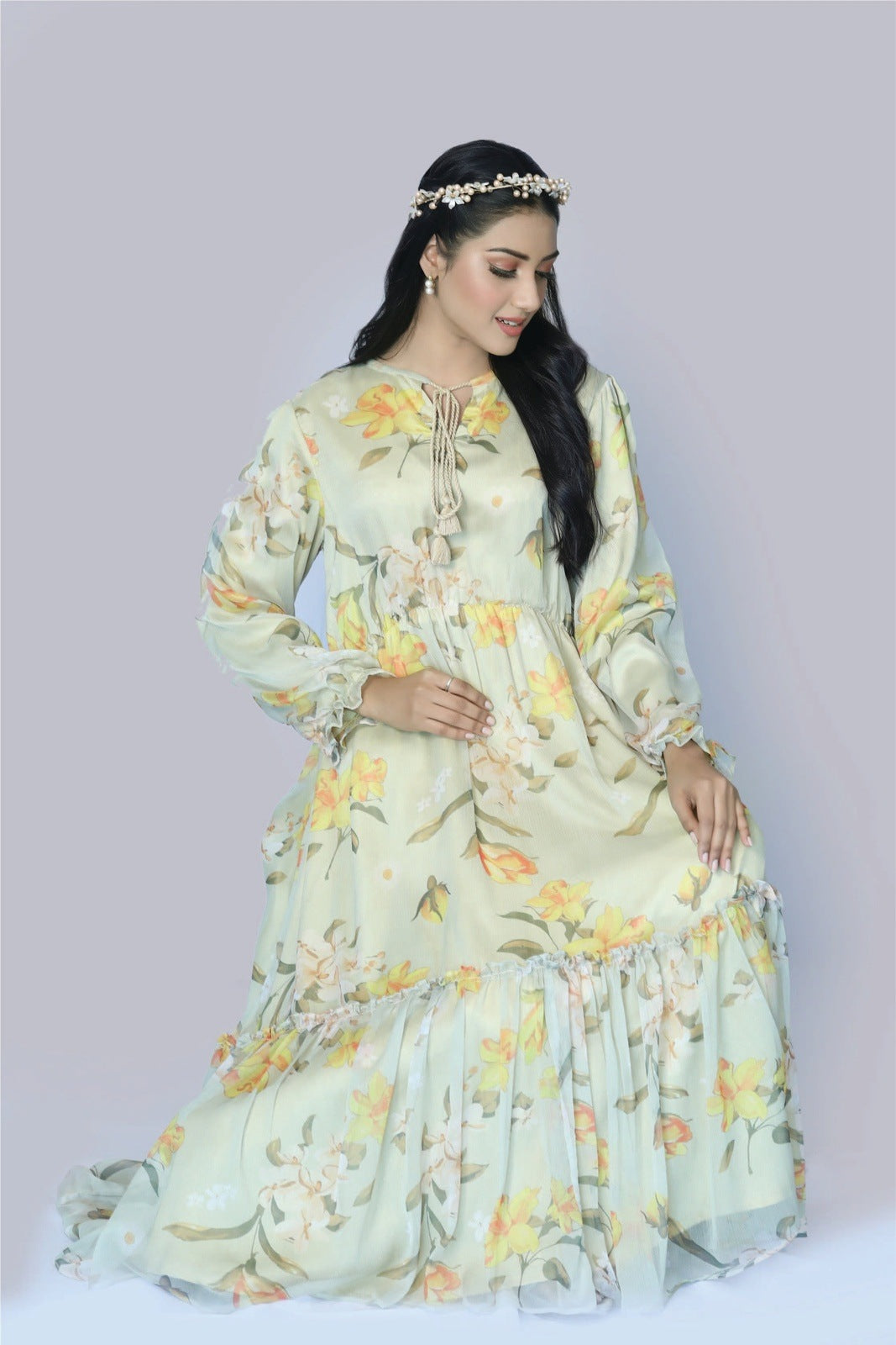 Amidst Hue Floral printed frock