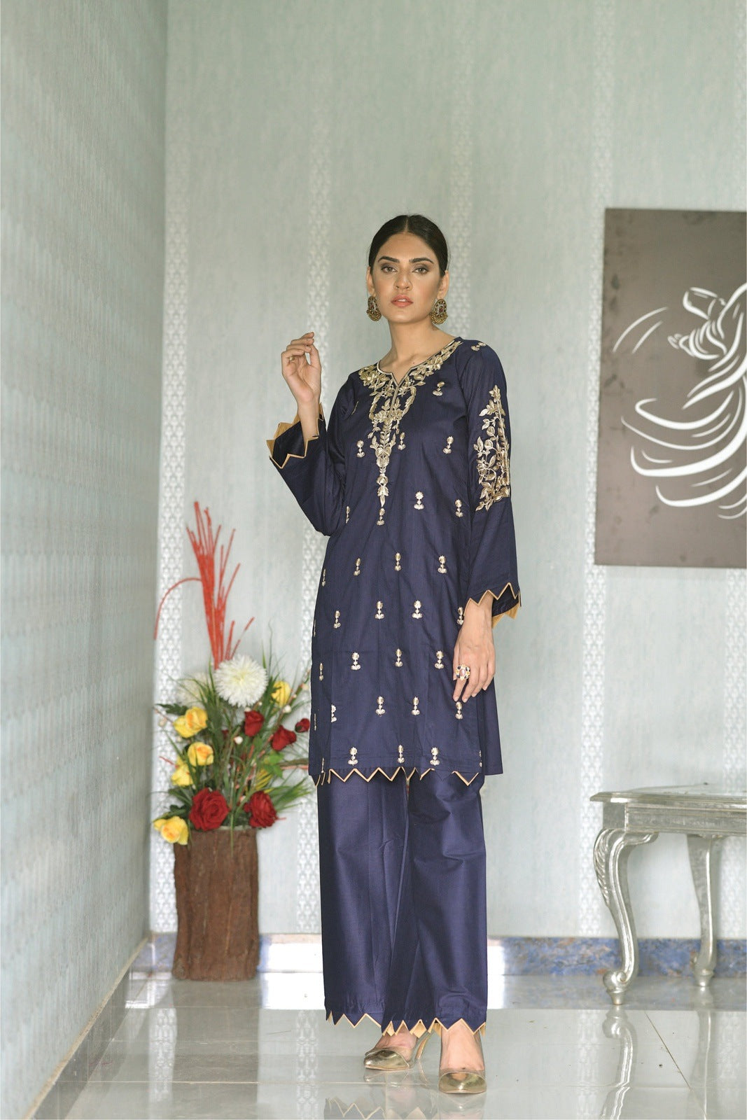 Cambric Cotton Embroidered 2PCS