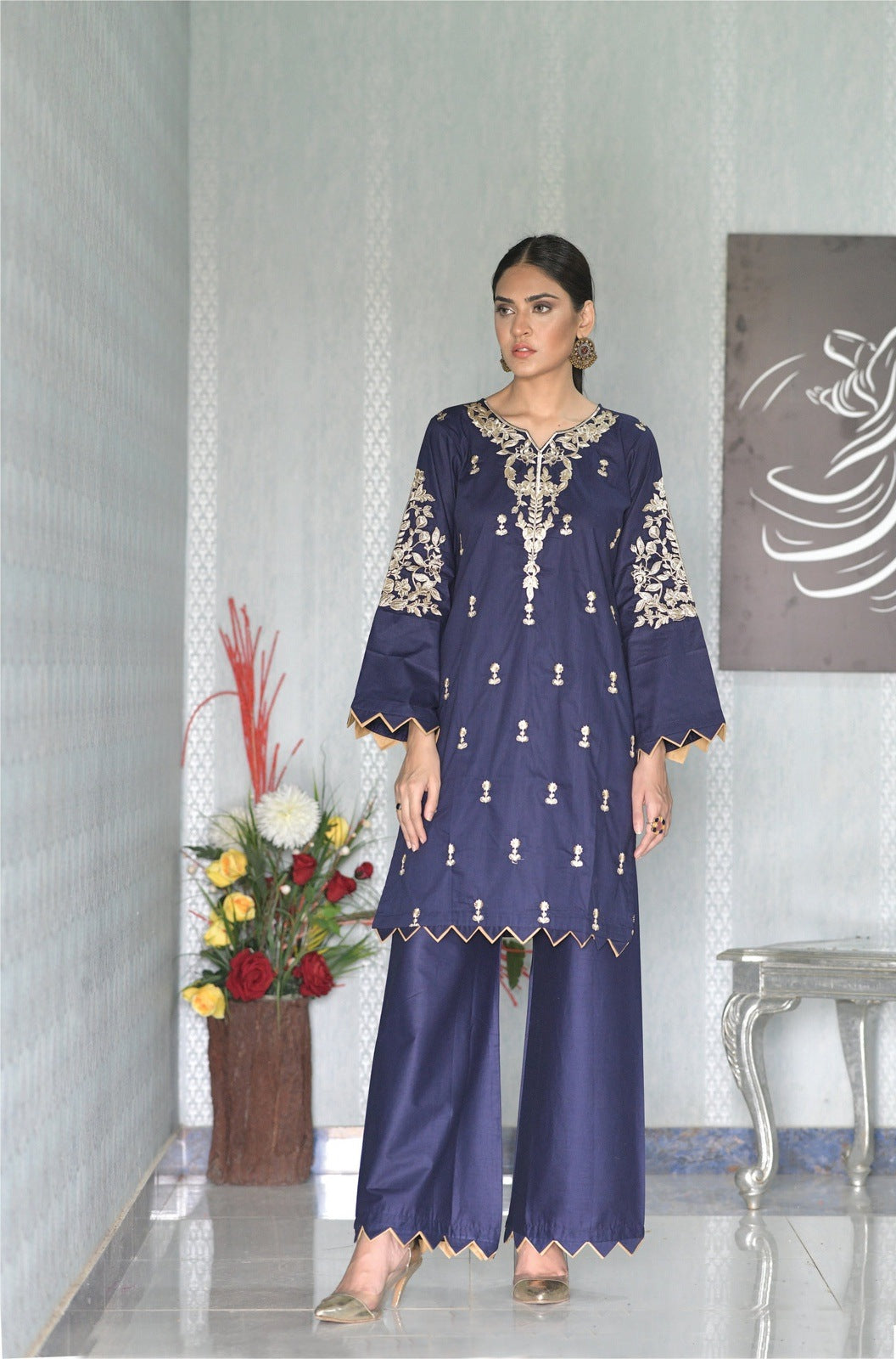 Cambric Cotton Embroidered 2PCS