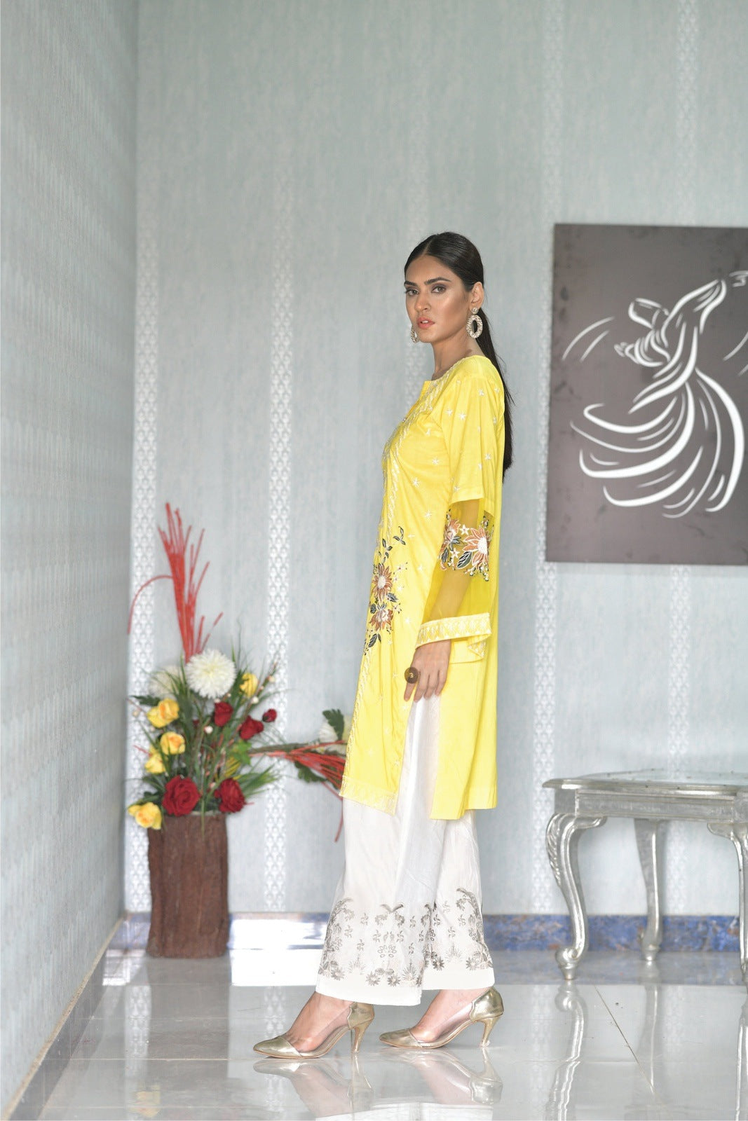Yellow Embroidered Shirt