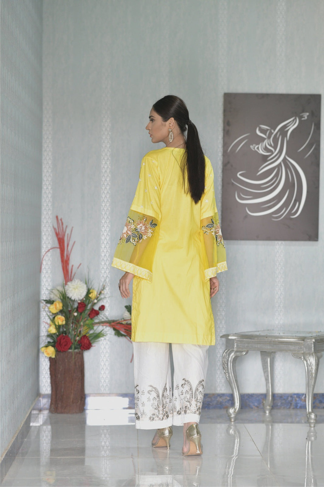 Yellow Embroidered Shirt