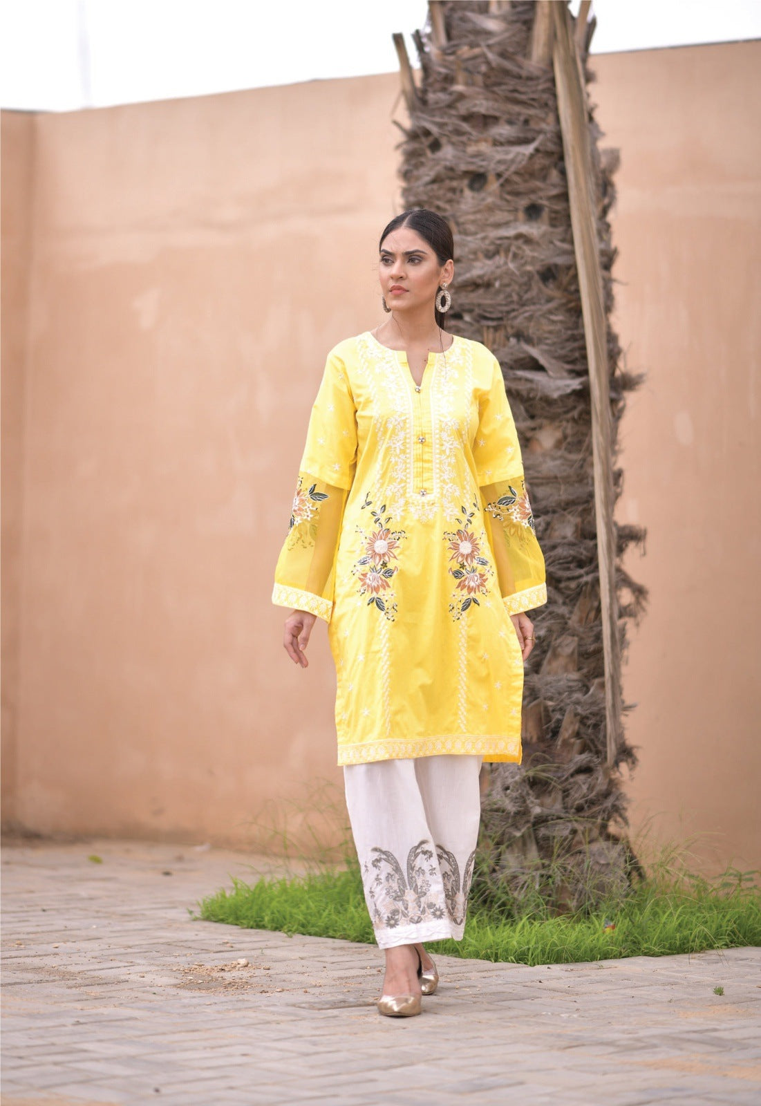 Yellow Embroidered Shirt