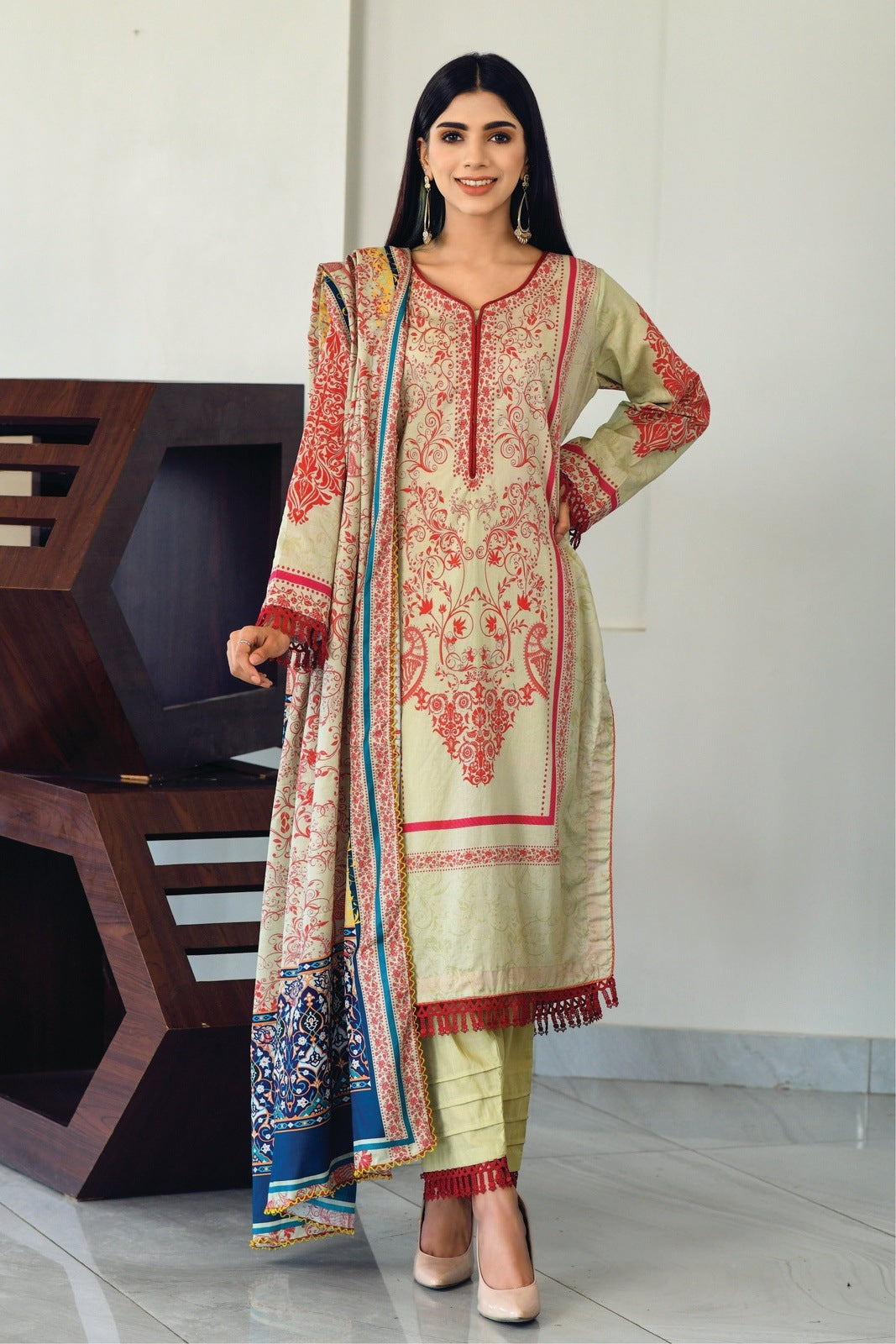 Pastel Green Printed Lawn -3 PCS