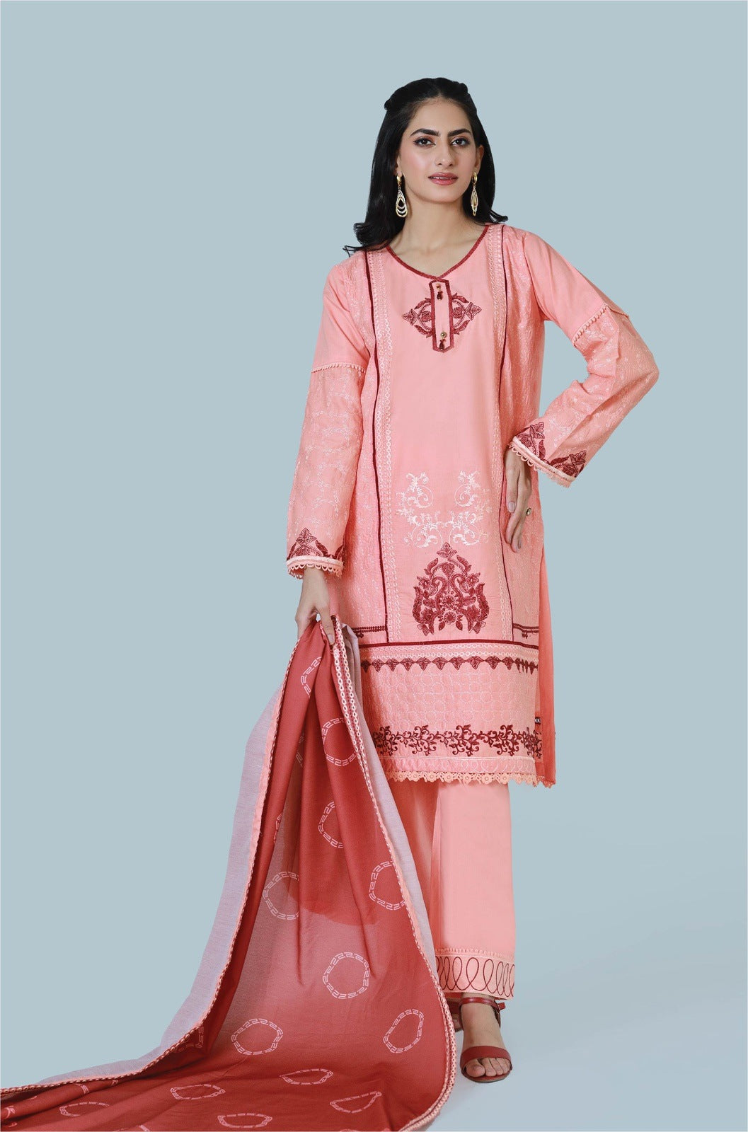Candy Blossom 3-Piece Embroidered Suit