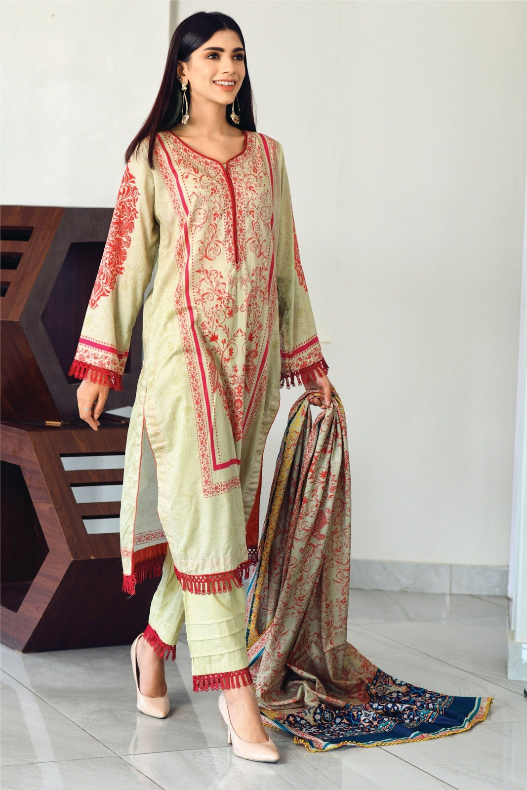 Pastel Green Printed Lawn -3 PCS
