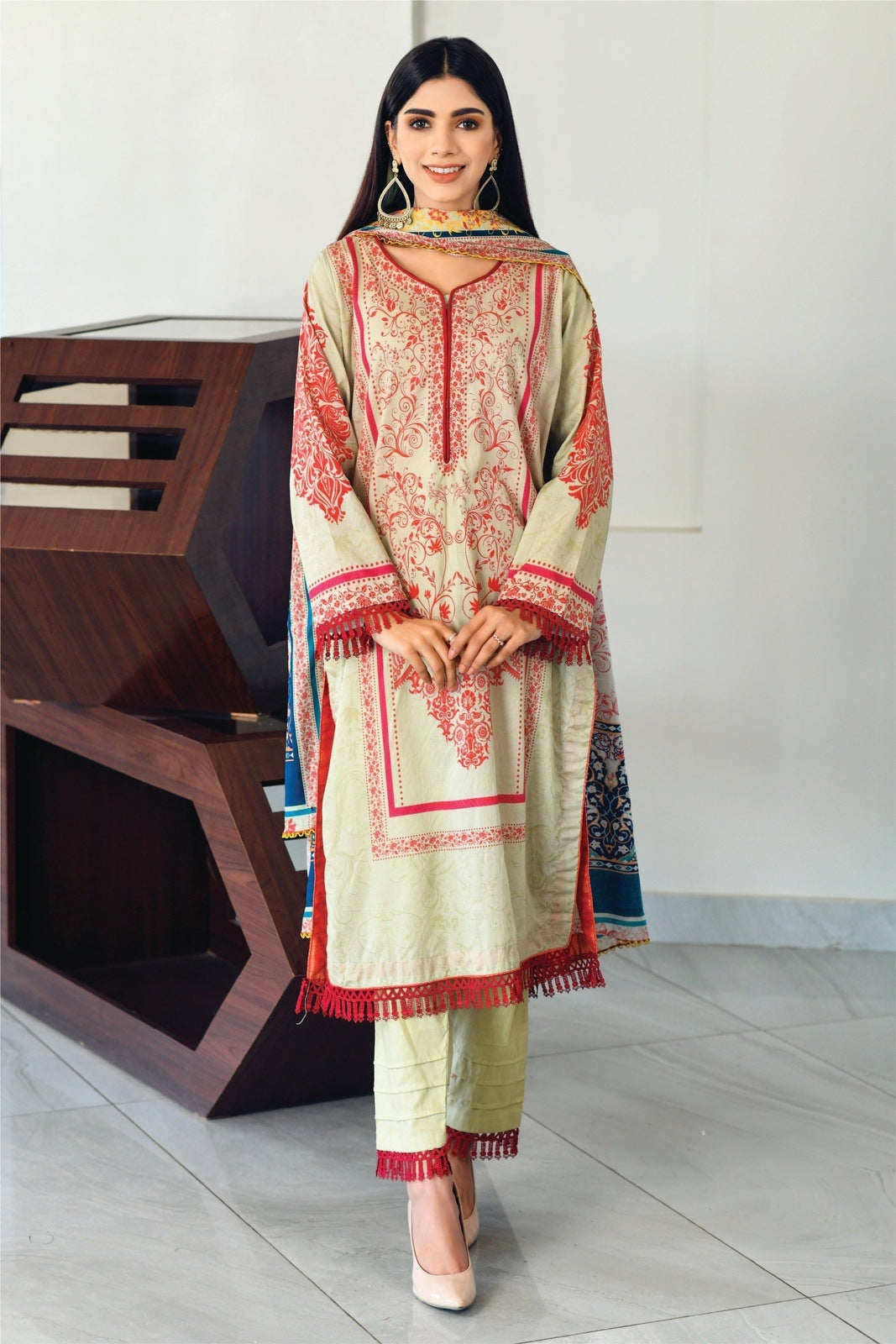 Pastel Green Printed Lawn -3 PCS