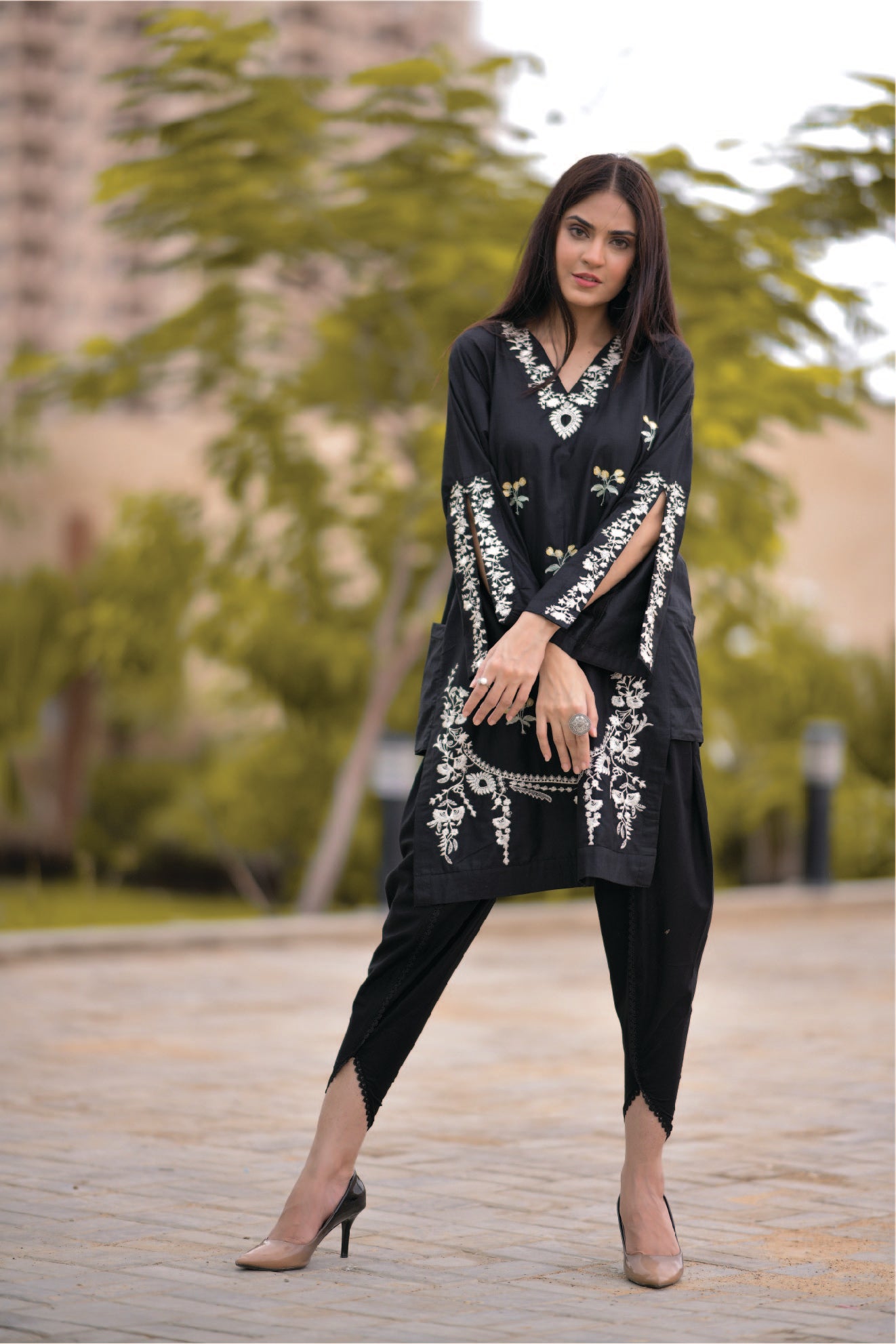 Black Embroidered Shirt