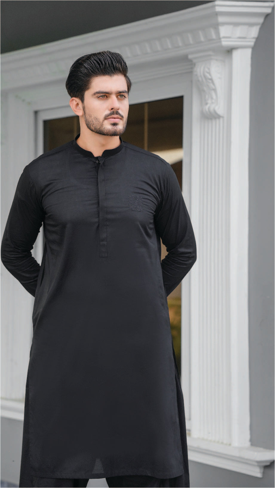 Black Cotton Shalwar-Kameez