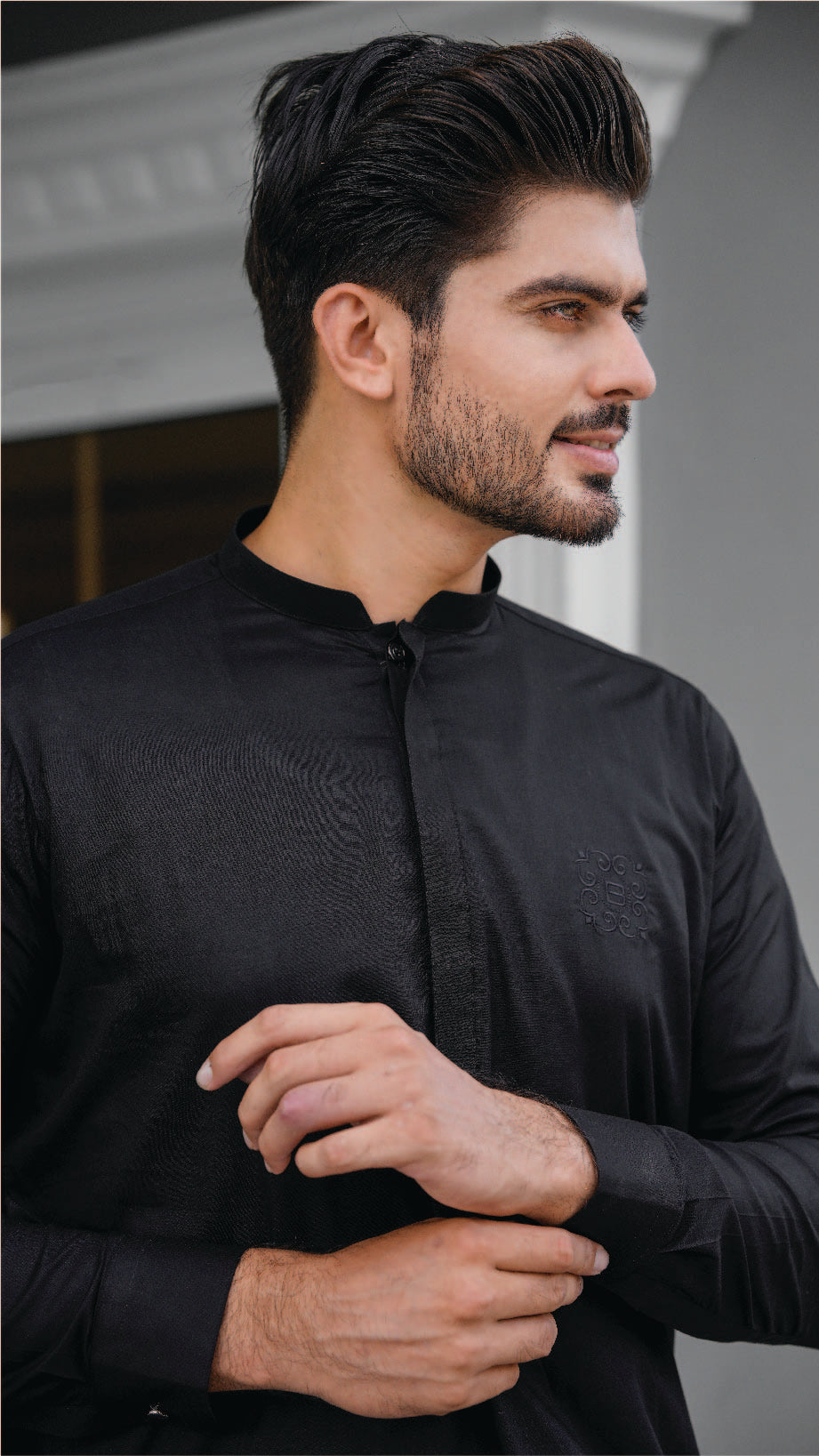 Black Cotton Shalwar-Kameez