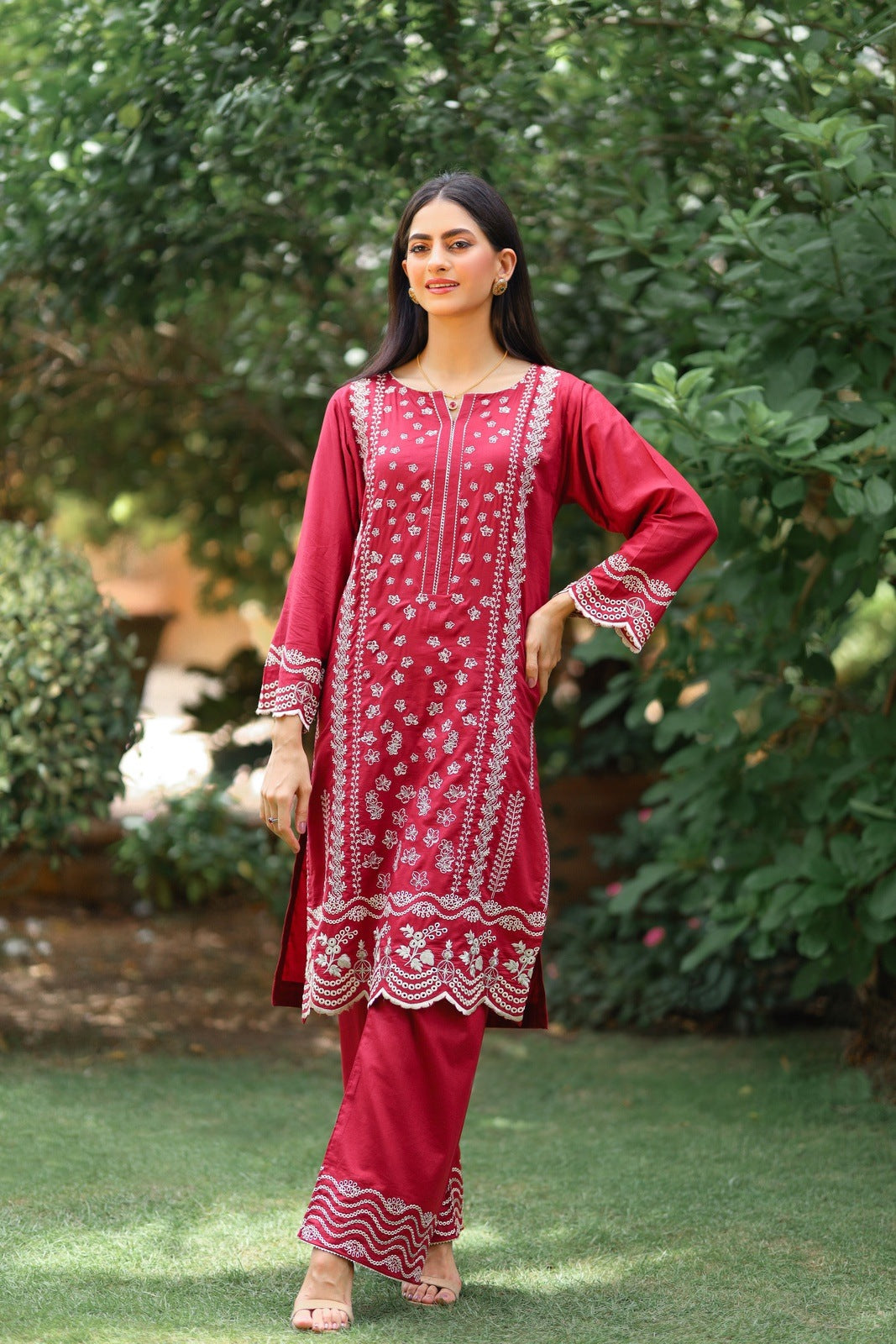 ZARGUL EMBROIDERED CHIKANKARI 3 PIECE STITCHED SUIT