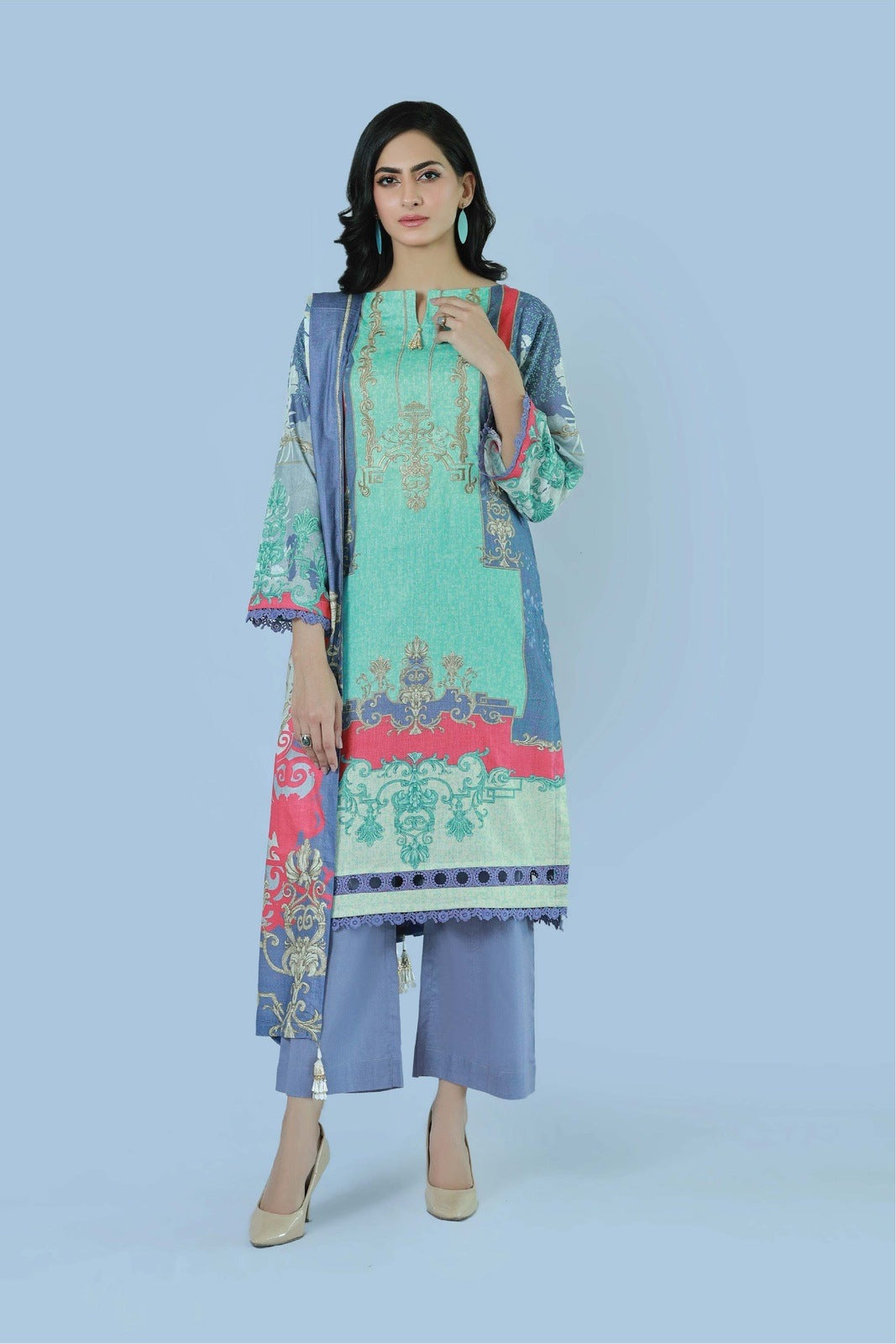Vivad Floral 3 Piece Printed Suit
