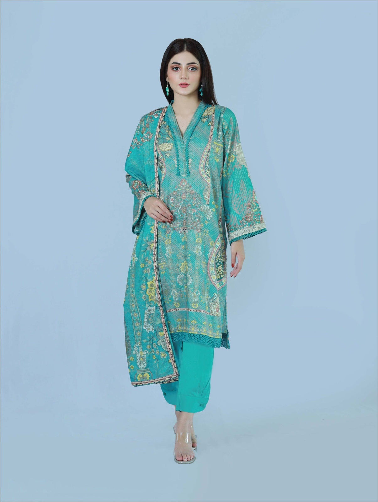 Trible Charm 3 Piece Printed Suit